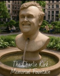 Charlie Kirk Memorial Fountain USA Trump MAGA Meme Template