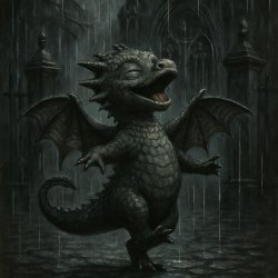 Little Dragon dancing In the rain Meme Template