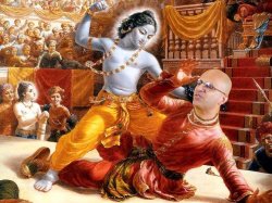 Krishna beating the hell outta Amogh Lila Meme Template