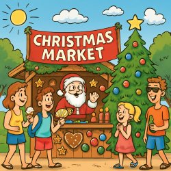 chrismas market starts in summer Meme Template