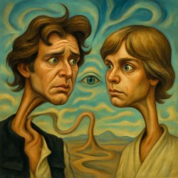 Han Solo looking nervously at Luke Skywalker Meme Template