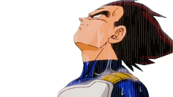 Vegeta in the rain no background Meme Template