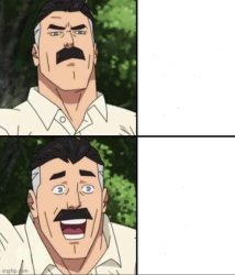 Omni-man unimpressed/cheering Meme Template