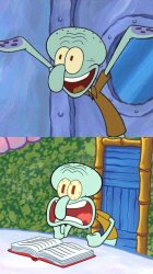 Meme Squidward Happy Scream Meme Template