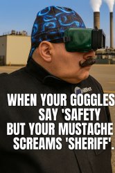 MUSTACHE and GOGGLES Meme Template
