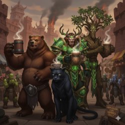 Druids with hot cocoa Meme Template