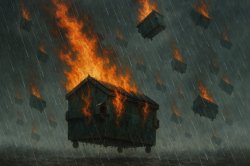 Dumpster fire storm Meme Template
