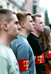 Trump MAGA armbands "T" red authoritarian fascist Meme Template