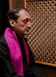 Priest confessing listening Meme Template