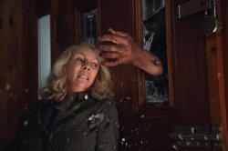 halloween ends laurie strode door Meme Template