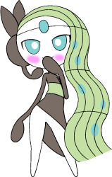 Meloetta in a flirty pose (Blush Version) Meme Template