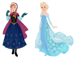Anna and Elsa (Sisters) PNG Meme Template