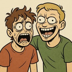 Steal a brainrot two guys Meme Template