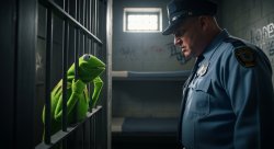 Kermit behind bars Meme Template