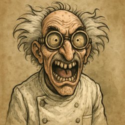 Weird face of mad scientist Meme Template