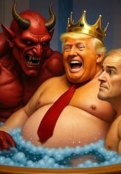 Donald Trump Satan Jim Jordon Bathtub Meme Template