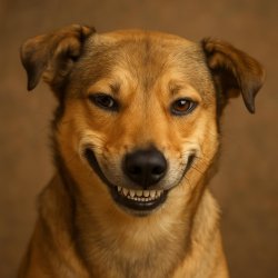 A dog with a sly grin Meme Template