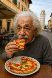 Albert Einstein pizza Meme Template