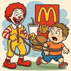 McDonalds roping in a child to make them fat Meme Template