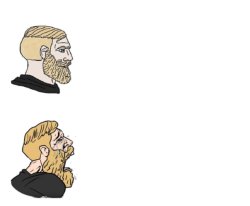 tough chad vs crying chad Meme Template