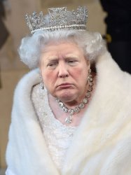 Trump’s Face Onto the Queen’s Meme Template