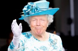Trump’s Face Onto the Queen’s Meme Template