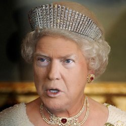 Trump’s Face Onto the Queen’s Meme Template