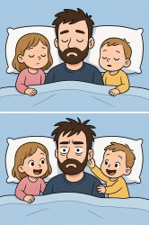Father taking kids to bed Meme Template