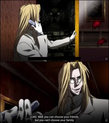 Hellsing cant choose your family Meme Template