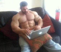 Bodybuilder Laptop Meme Template