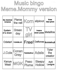 Music Bingo Meme Template