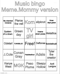 Music Bingo Meme Template