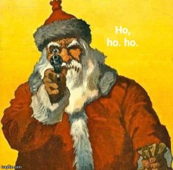 Gun toting Santa Meme Template