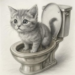 cute kitten pooping on a 24 karat gold toilet with diarrhoea ins Meme Template