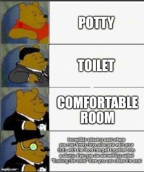 Toilet describing pooh Meme Template