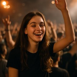 Ein Mädchen 16 Jahre alt bei einem Konzert Meme Template