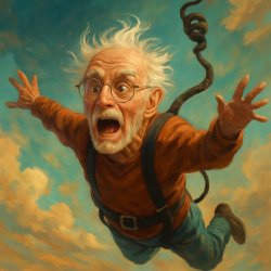 Old man bungee jumping Meme Template