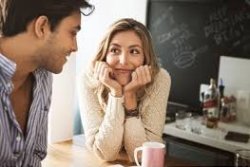 woman smile stare at young man Meme Template