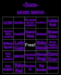 -Sora MUSIC BINGO Meme Template