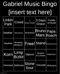 Gabriel Music Bingo Meme Template