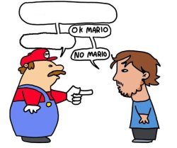 Ok mario No mario Meme Template