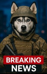 Husky Soldier Breaking News Meme Template