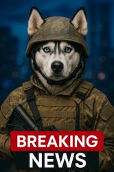 Husky Soldier Breaking News Template Meme Template