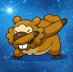 Dabbing Bidoof Meme Template