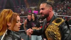 Punk and AJ watching Seth and Becky fight Meme Template