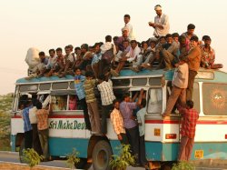 Overcrowded Bus in India Meme Template