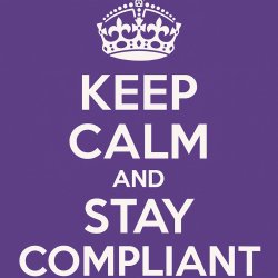 keep calm and stay compliant meme with purple background Meme Template