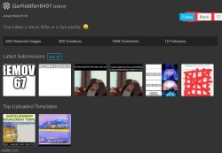 Garfieldfan8497 is not Garfieldfan8495 Meme Template