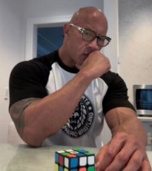 Dwayne Solving Rubik's Cube Meme Template