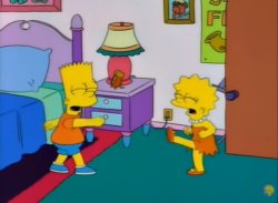 Bart and Lisa Fighting Meme Template